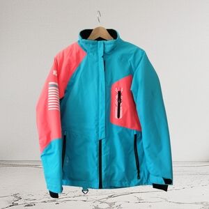 Vibrant Blue and Pink Ski Jacket S